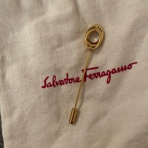 Authentic Salvatore Ferragamo lapel/ hat/ stick pin. Gold Tone.No box or bag.New